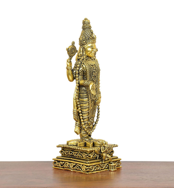 Superfine Brass Lord Tirupati Bala Ji Figurine (Height 8 Inch) Study Setting