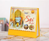 AONA Table Calendar 2026 Sai Baba desk calendar with spiral top and Sai Baba artwork