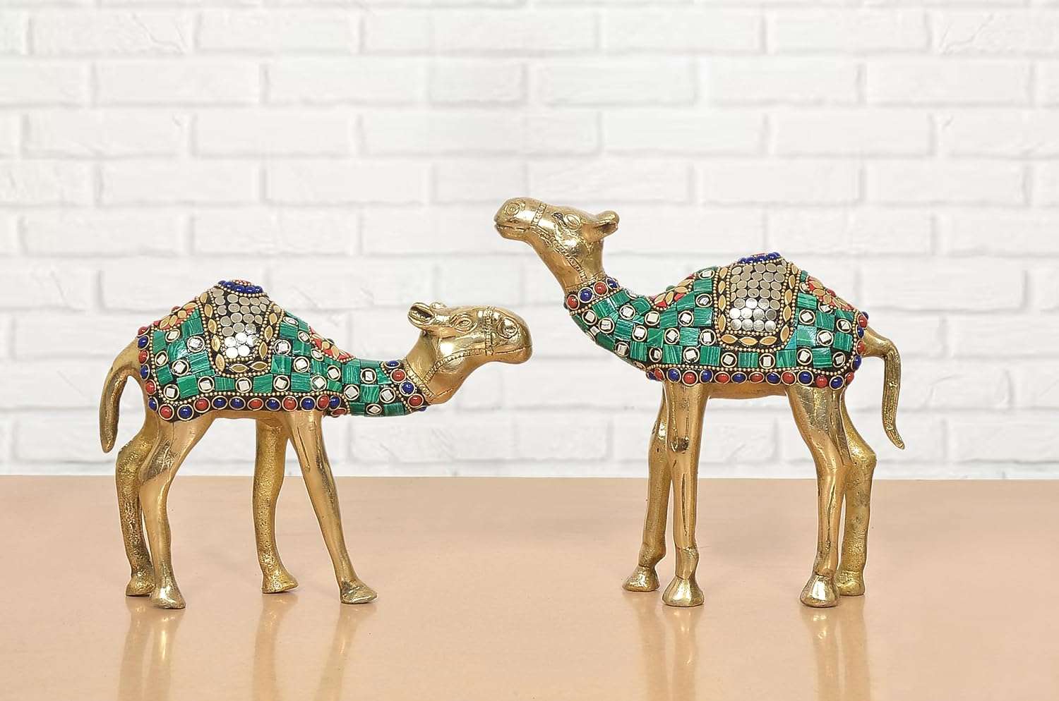 Brass Camel Figurine Showpiece Pair (Height : 7 inch)