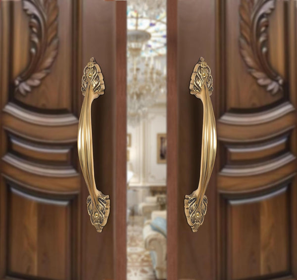 Brass Main Door Pull Handle Pair (Pack of 2) (Height : 10 inch)
