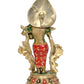 Brass Radha Idol Statue Radha Rani Murti Sculpture for Home Office Pooja Mandir Decor (Height 12 inch)