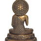 Brass Dhyan Mudra Buddha Statue - Handcrafted Spiritual Decor for Home and Office Decor - Meditating Buddha Idol (Height 11 Inch)