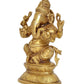 Brass Lord Ganesha Idol Ganesh Statue Decorative Sculpture for Home Decor Office Mandir Pooja Showpiece (Height 8 Inch)