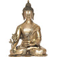 Brass Dhyan Mudra Buddha Statue - Handcrafted Spiritual Decor for Home and Office Decor - Meditating Buddha Idol (Height 15 Inch)