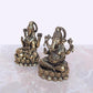 Super Fine Brass Lakshmi Ganesha Idol Laxmi Ganesh Diwali Pooja Gift Decoration Showpiece (Height 2 Inch)