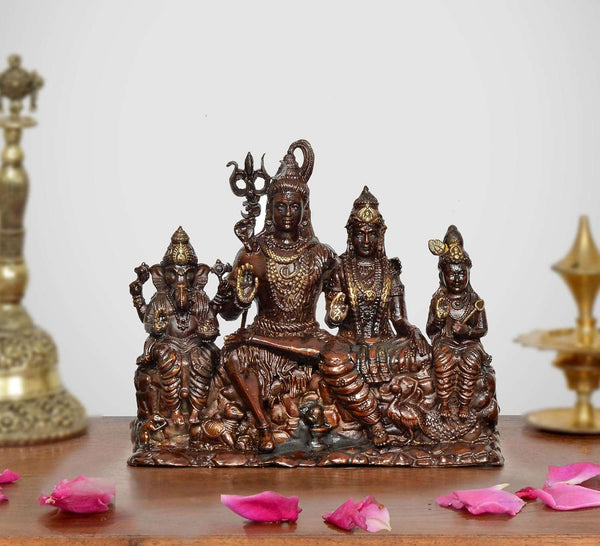 Superfine Brass Shiv Parivar Statue (Height 4.5 Inch)