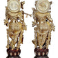 Brass Pair of Radha Krishna - Big Size - Brass Radha Krishna Kishan Murti Idol Statue Sculpture (29") (Big Radha Krishna) (Black)