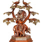 Brass Lord Cow Krishna with Tree Idol Figurine Sculpture Playing Flute Statue Decorative Showpiece, (Height 13 Inch)