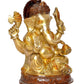 Brass Lord Ganesha Idol Ganesh Statue Decorative Sculpture for Home Decor Office Mandir Pooja Showpiece (Height 8 Inch)