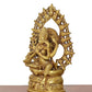 Brass Maa Saraswati Statue Handcrafted Hindu Goddess Saraswati Idol for Home Decor and Pooja Statue (Height 10.5 Inch)