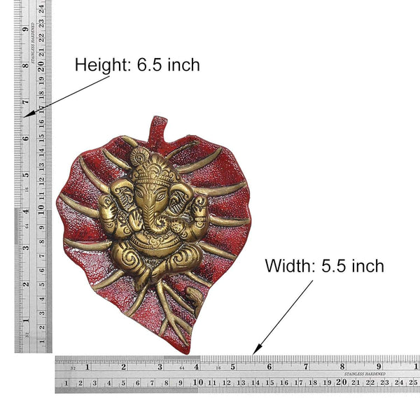 Metal Ganesha Wall Hanging (Height: 6.5 Inch) Study Setting