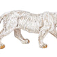 Resin Tiger Statue Walking Tiger Antique and Home Décor - 4 x 6.5 x 13 Inches, Off White