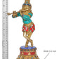 Brass Krishna Playing Flute Idol Statue Sculpture for Home Mandir Pooja Decor Temple Gift (Height 11.5 inch)