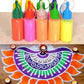 Rangoli Colour Powder Tube Kit Rangoli All Colours Bottles Used for Decoration of Diwali, Navaratri,Pongal, Puja Mandir and Festival Pack of 10