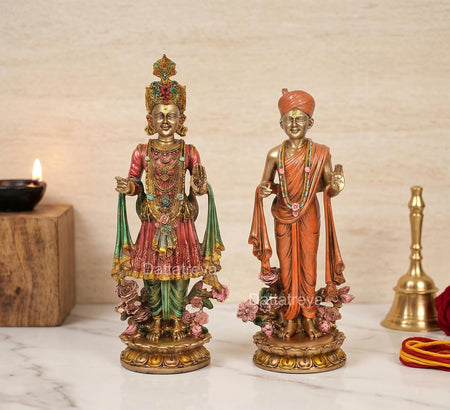 Resin Swami Narayan (Shri Shajanand Swami) and (Pujya Akshar Murti) (Height :7 Inches) (Multicolor 1)