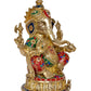 Brass Ganesh Statue - Handcrafted Lord Ganesha Idol for Home Decor and Pooja - Hindu God Ganapati Figurine (Height 14.5 Inch)