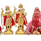 Ram Darbar with Sita Lakshman Hanuman Brass Statue in Dress Multicolor Finish, Height 20 inches