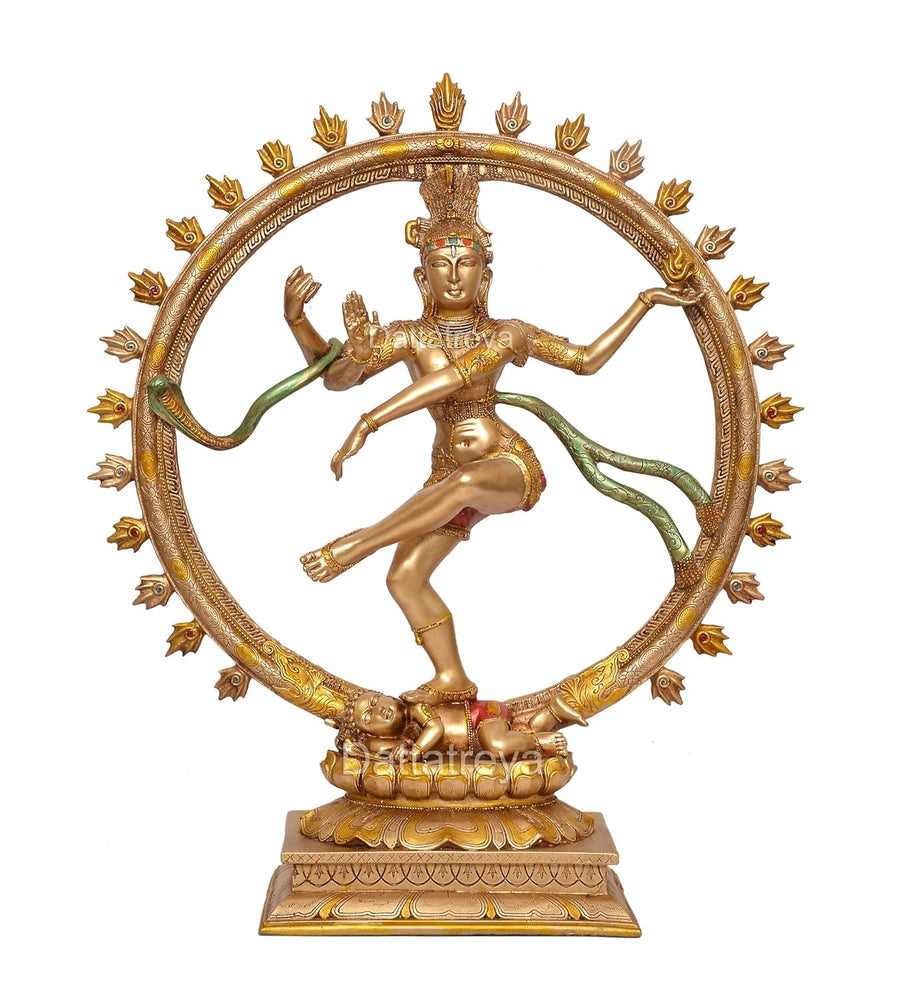 Resin Natraj Lord Shiva Dancing Natraj Idol Statue Multicolor for Home Office Living Room or Temple Room (Height:18 Inches) Craft Detail