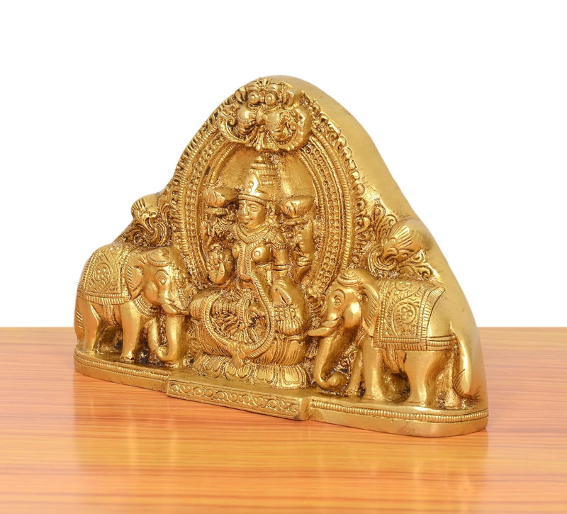 Brass Gaja Lakshmi with Elephants Idol (Height 5 Inch)