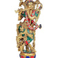 Brass Lord Krishna Idol Statue Krishna Sculpture Decorative Showpiece for Home Office Decor Multicolour | Height 15 Inches