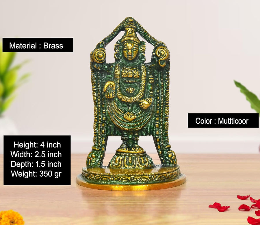 Brass Lord Tirupati Bala Ji Idol (Height :4 inch) (Color 1) Craft Detail