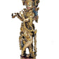 Krishna Brass Statue with Beautiful Carving and Fineness for Home | Height : 14 inches