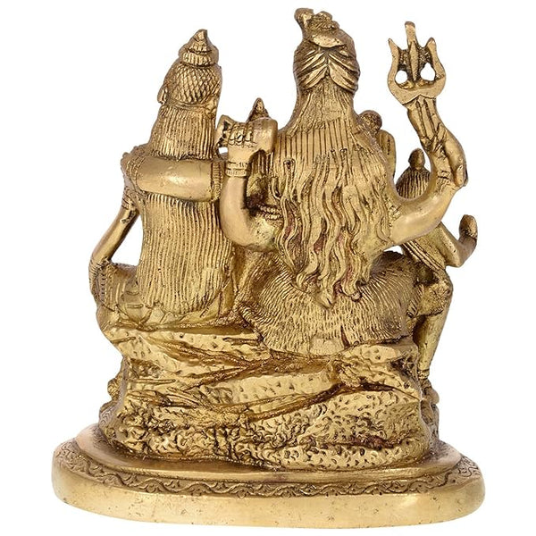 India Shiva Family in Brass. Entryway Setting