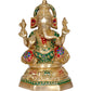 Brass Ganesh Statue - Handcrafted Lord Ganesha Idol for Home Decor and Pooja - Hindu God Ganapati Figurine (Height 11 Inch)