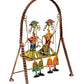 Iron Lady Musician Jhula Showpiece for Home Decor,Tabletop Decor Multicolour (Height 14 Inch)