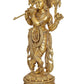 Brass Standing Lord Krishna Statue Playing Flute Sculpture for Home Office Temple Gift Showpiece, (Height 32 Inch)