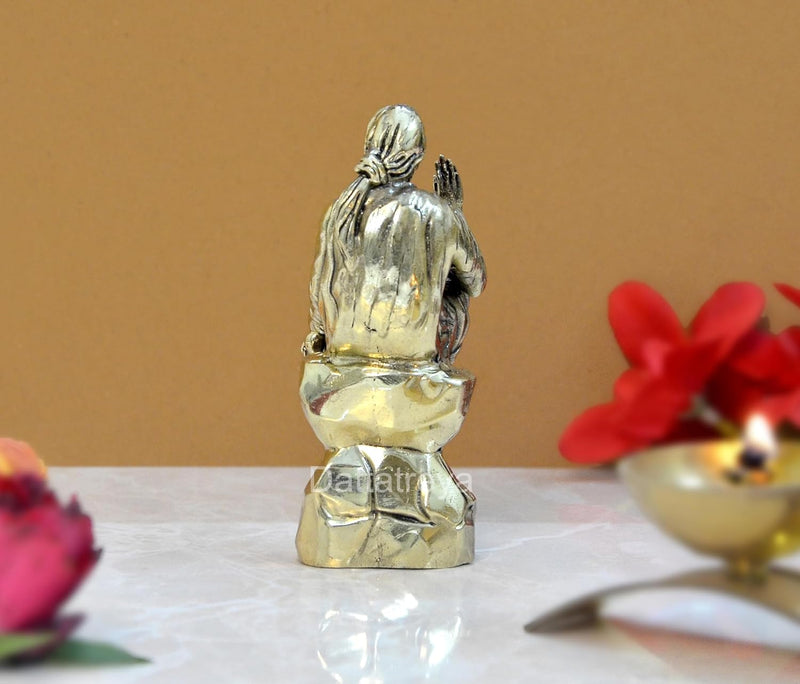 Fine Brass Shirdi Sai Baba Statue Idol Sai Baba Religious Statue for Home Decor Mandir Pooja (Height: 4 Inch)