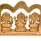 Lakshmi (Laxmi), Ganesha, Saraswati, Set of 3 Lord Statues Brass Handmade Hindu God Idol