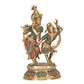 Brass Dancing Radha Krishna Idol Statue Showpiece for Puja Home Decor Mandir (Height 16 Inch)