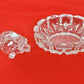 Crystal Tortoise with Plate Figurine (Height: 1.5 Inch)
