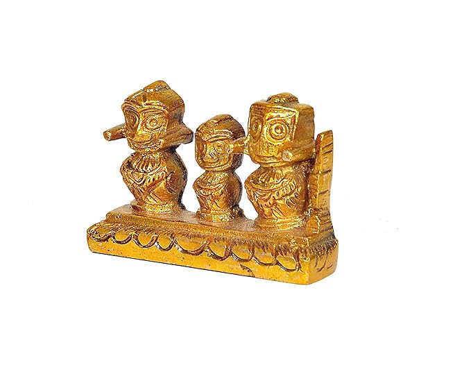 Brass Jagannath Balram subhadra Statue Jagannath Statue Home Decor Height 4 Cm