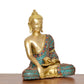 Brass Dhyan Mudra Buddha Statue Handcrafted Spiritual Decor for Home and Office Decor Meditating Buddha Idol (Height 7.5 Inch)