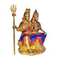 Brass Shiv Parvati Idol Murti Sculpture for Home Office Temple Multicolour Height 9.5 Inches