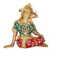 Sitting God Indra Dev Brass Idol (Height : 5.75 inches)