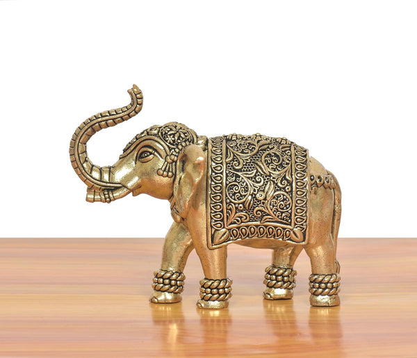 Superfine Brass Elephant Figurine (Height 2 Inch) Study Setting