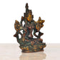 Brass Tara Devi Statue - for Worship, Meditation Spaces, for Home Decor and Office, or as a Thoughtful Spiritual Gift. (Height 4 Inch)