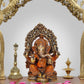 Brass Lord Ganesha Idol Ganesh Statue Sculpture for Home Decor Office Mandir Pooja Decorative Showpiece (Height 8 Inch)