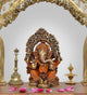 Brass Lord Ganesha Idol Ganesh Statue Sculpture for Home Decor Office Mandir Pooja Decorative Showpiece (Height 8 Inch)