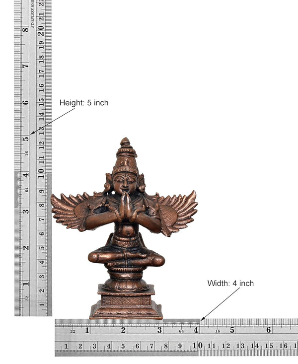 Copper Standing Garun Bhagwan Idol (Height 5 Inch) Entryway Setting