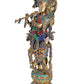 Brass Lord Krishna Murti for Gift Idol Statue Large Size Krishna Playing Flute 29 Inches