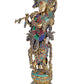 Brass Lord Krishna Murti for Gift Idol Statue Large Size Krishna Playing Flute 29 Inches