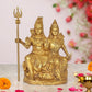 Brass Shiva and Parvati Sitting for Home Decor Mandir Pooja Showpiece (Height 9.5 Inch)