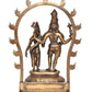 Brass Standing Lord Shiva with Parvati for Home Decor Mandir Pooja Showpiece (Height 14 Inch)