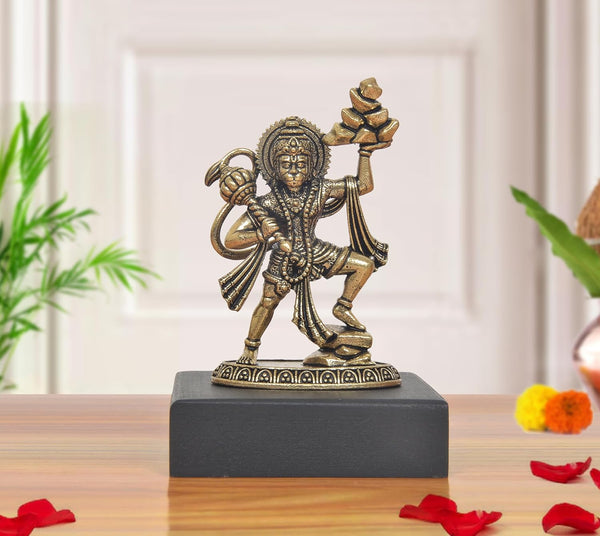 Superfine Brass Anjaneya Pavan Putra Bajrangbali Hanuman Murti (Height 3 Inch)