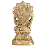 Brass idol backside, fan-shaped headdress and detailed carved torso