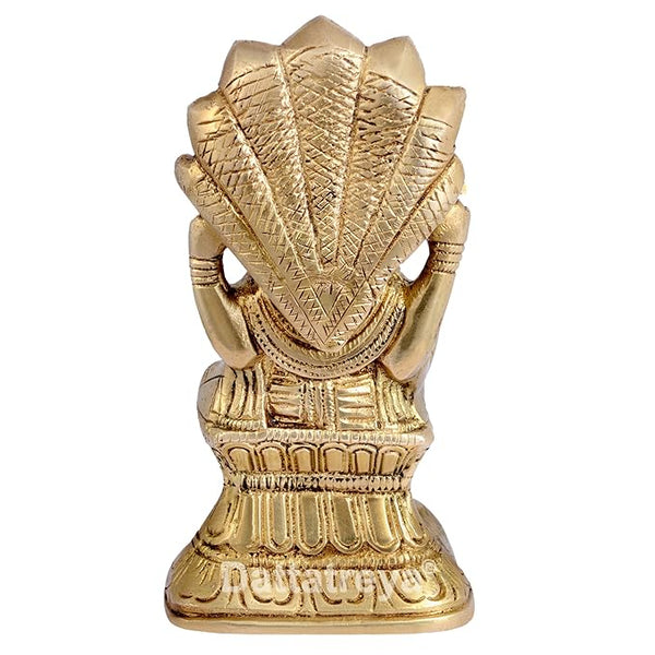 Brass Idol Narasimha (Lord Vishnu's Avatar) & Prahalad (5.50" H x 3.25" W x 2.75" D) Entryway Setting
